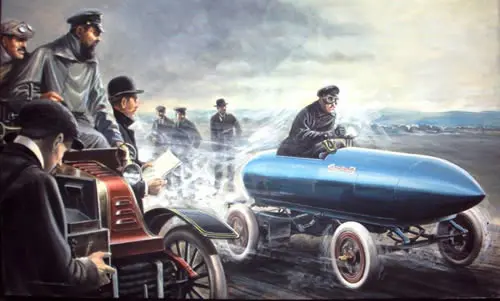 Course historique de voitures anciennes sur une piste.