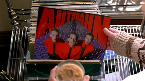 Record album cover 'Autobahn' displayed in hands