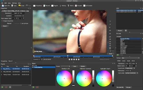 Édition vidéo sur le logiciel professionnel shotcut