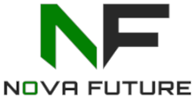 Nova Future logo with green and black letters
